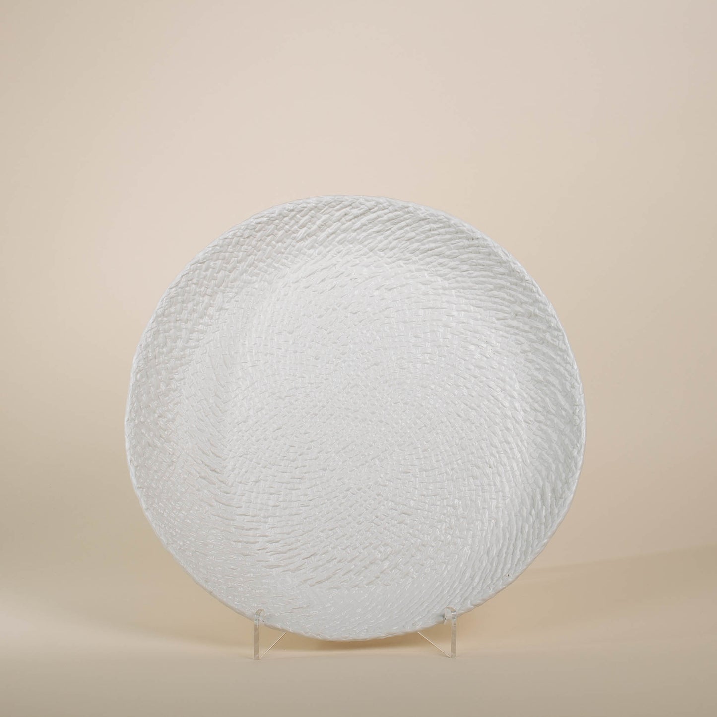 
                  
                    White Cross Weave Platter
                  
                