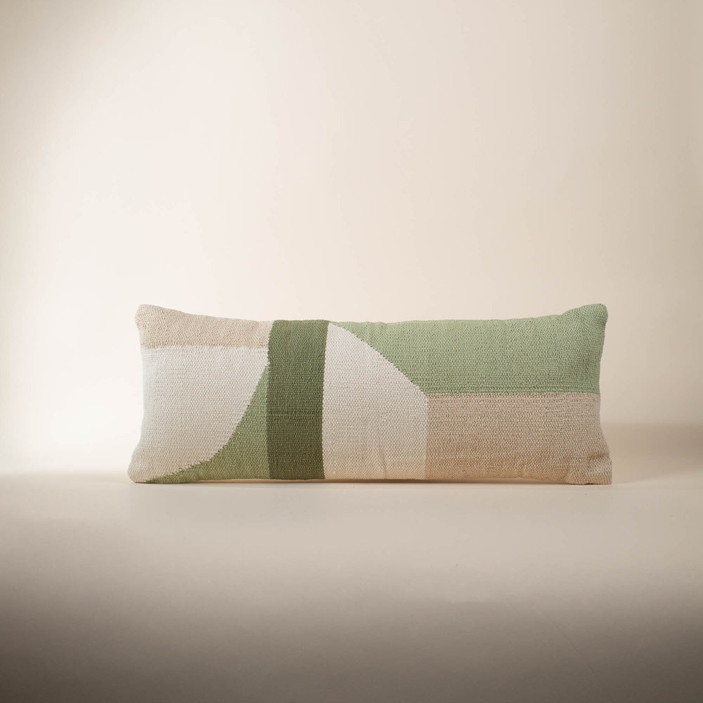 Geo Shapes Lumbar Sage Pillow