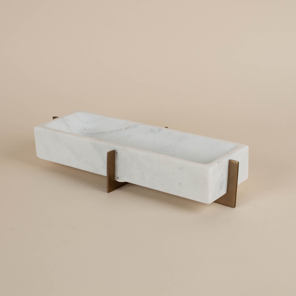 Gramercy White Marble Tray