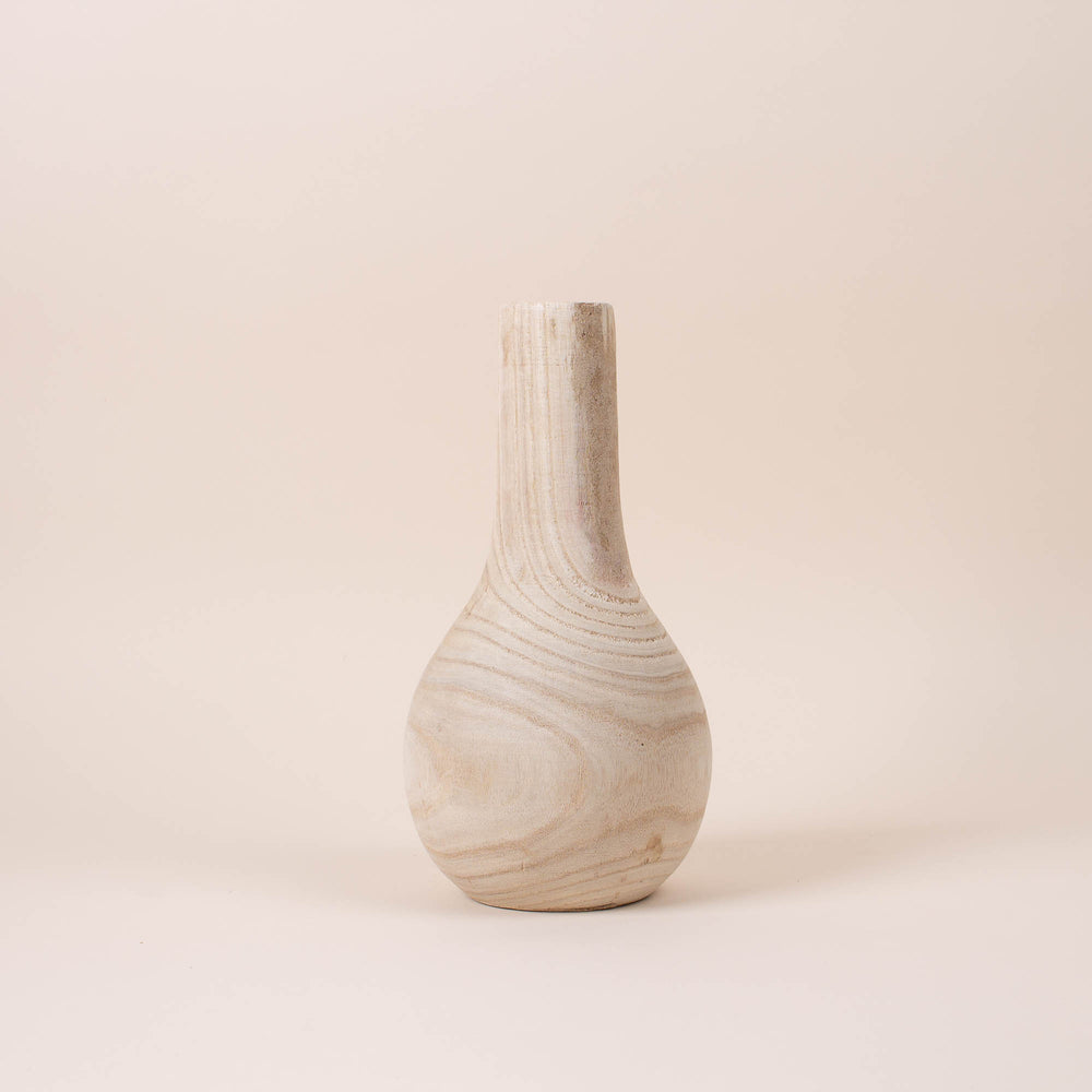 Small Carved Wood Vase