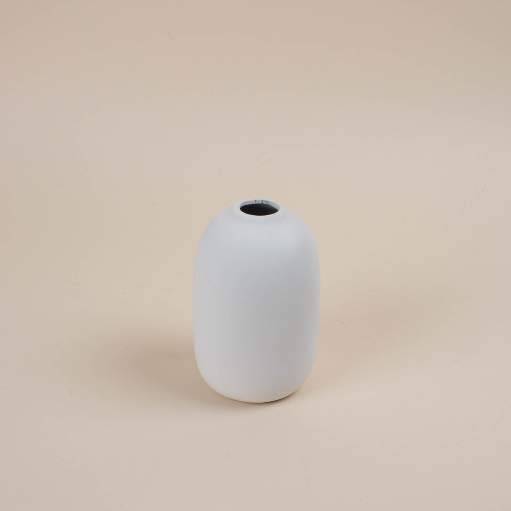 White Ceramic Bud Vase - Medium