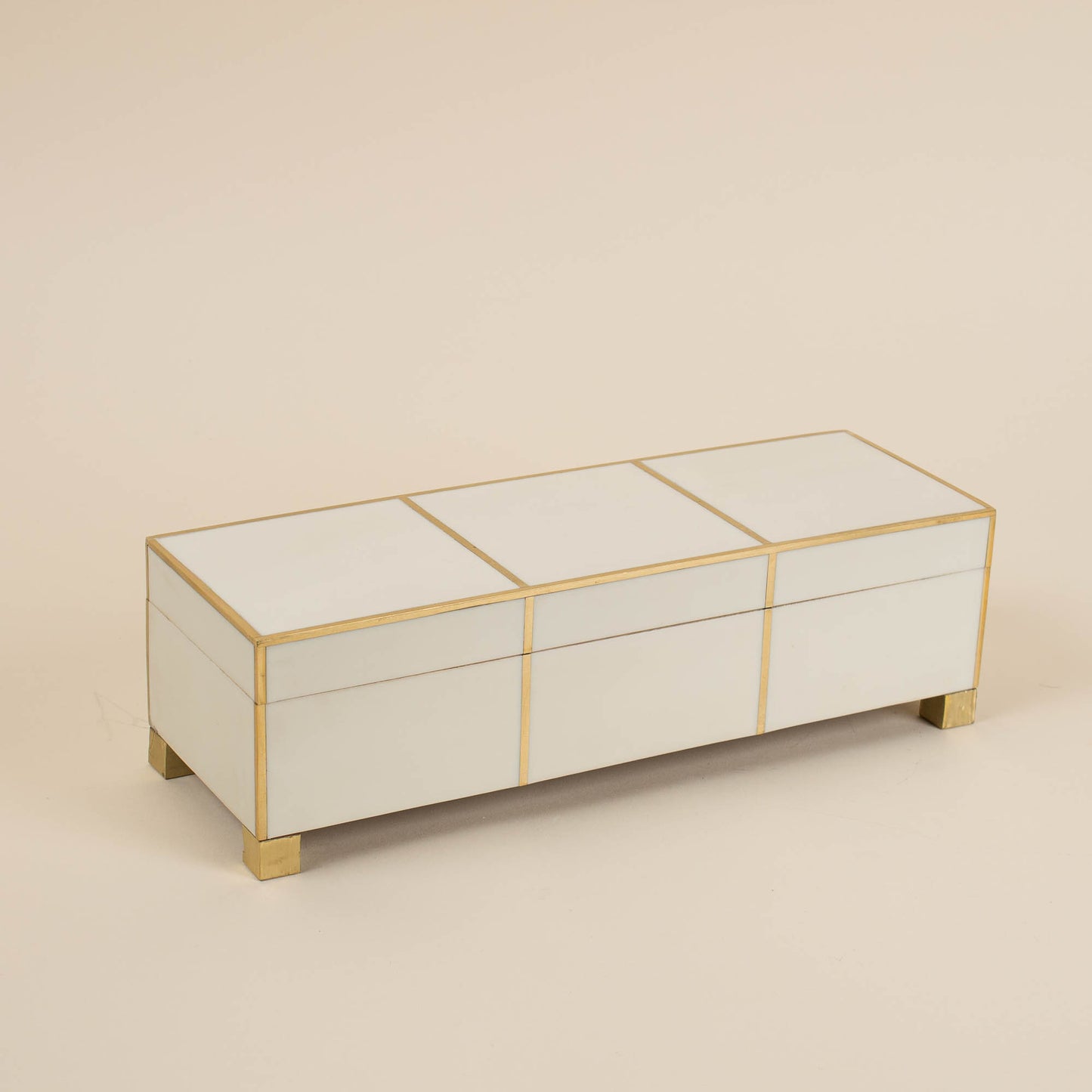 
                  
                    White Resin Brass Decorative Box
                  
                