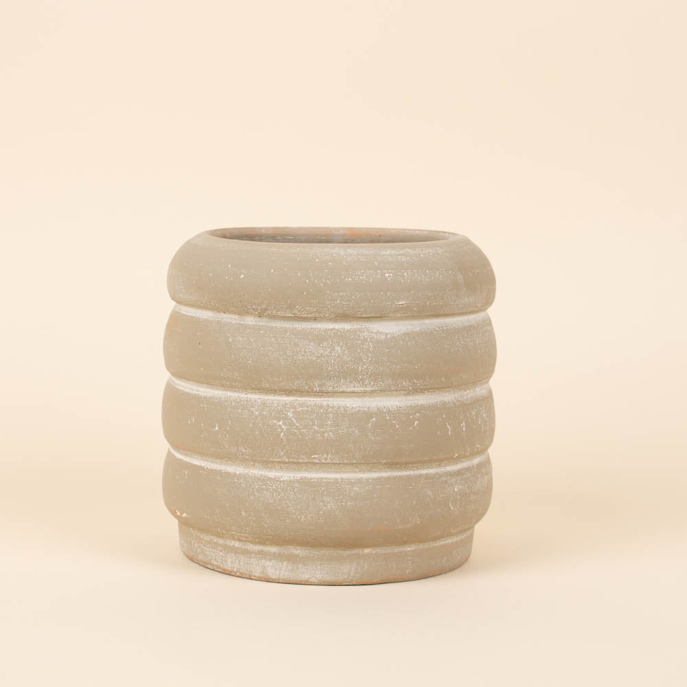 Stacked Rings Clay Pot - Small
