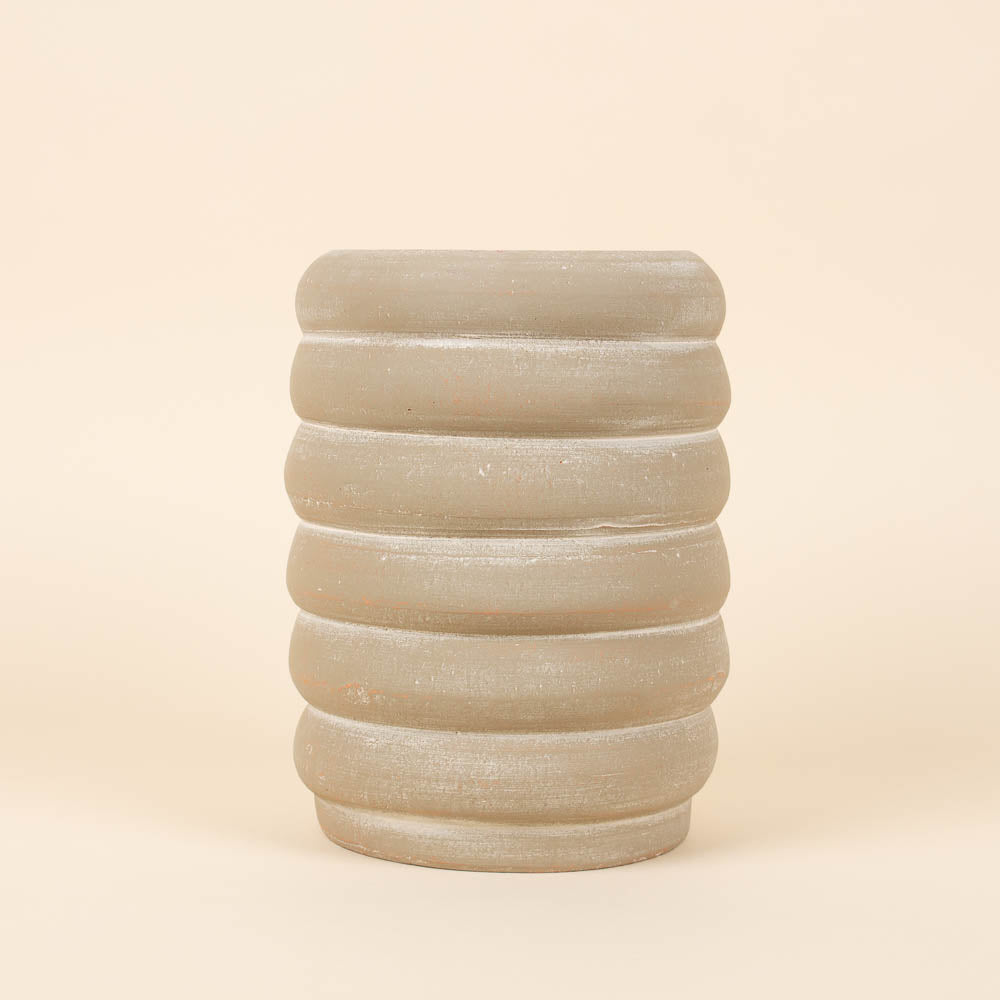 Stacked Rings Clay Pot - Large