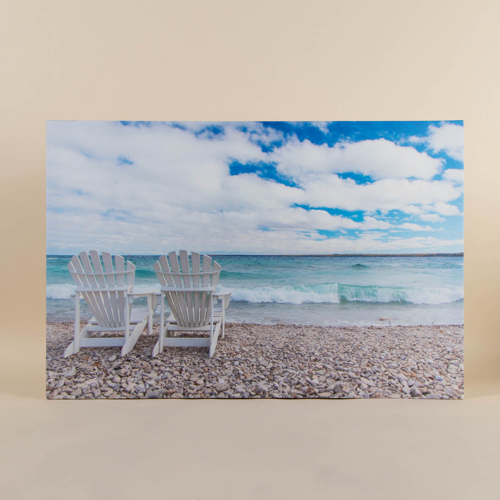 The Perfect Seat - Relaxing at Mackinac Island, MI on canvas
