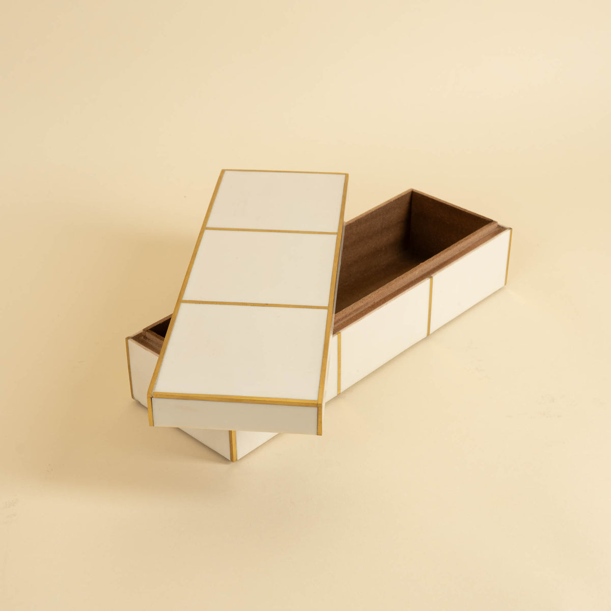 
                  
                    White Resin Brass Decorative Box
                  
                