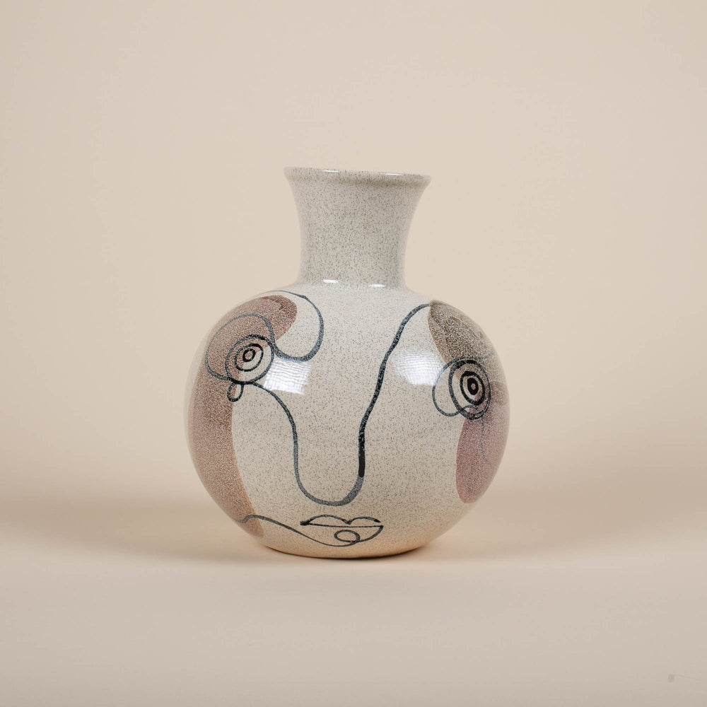 Stoneware Face Vase