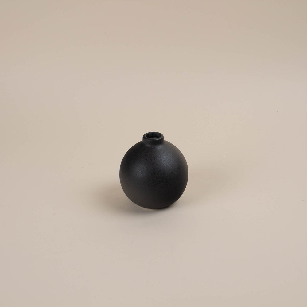 Black Ceramic Bud Vase - Small