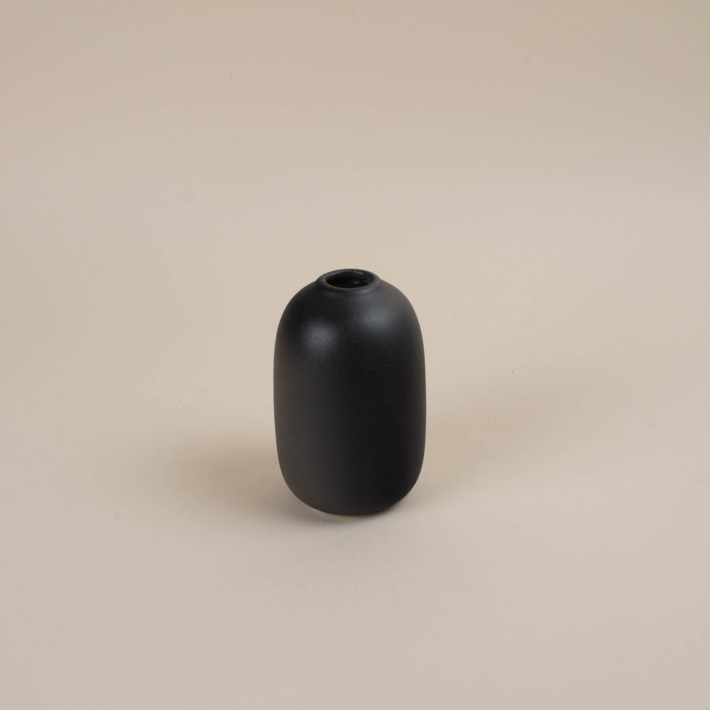 Black Ceramic Bud Vase - Medium